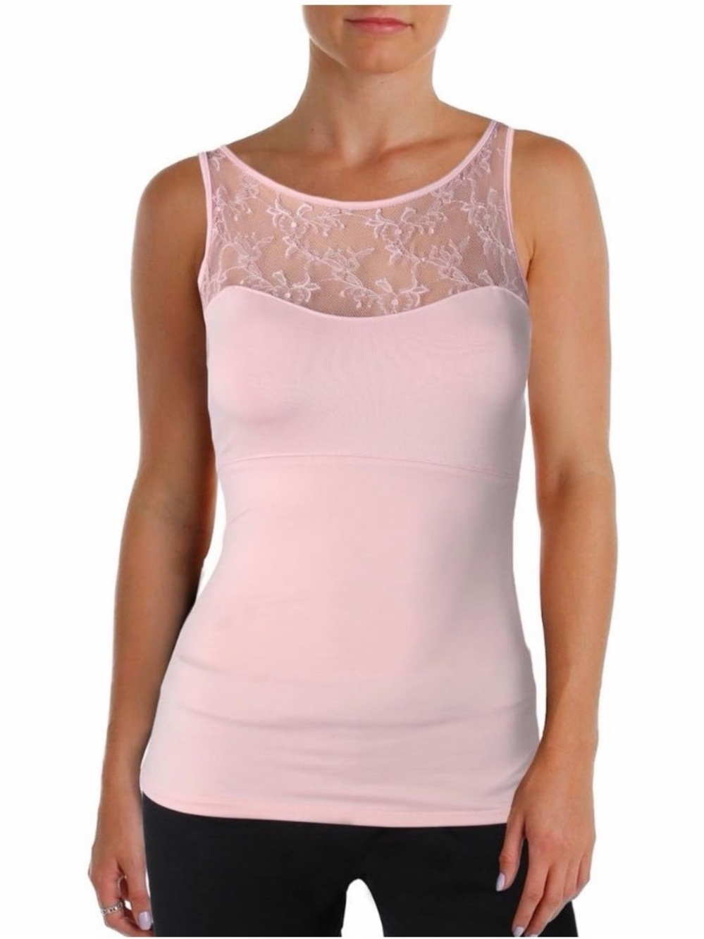 SPANX Hide and Sleek Lace Bateau Cami- Rose Bud